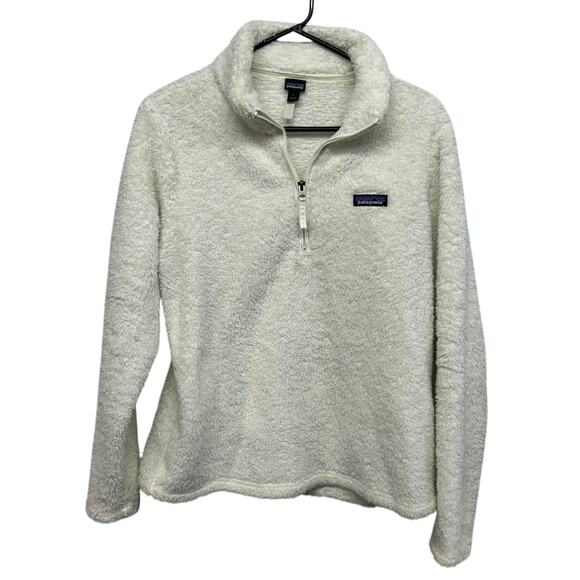 Patagonia Women’s Sherpa Fleece Quarter Zip Pullover Cream Ivory Large - Picture 1 of 7